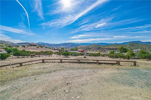 property view of mountains with a rural view