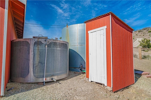 view of shed