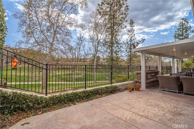 view of patio / terrace featuring fence private yard