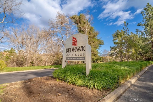 view of community sign