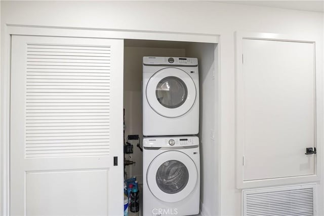 16289 Dawn Way Unit 204, Tustin, CA 92782 - washroom with estacked washer and dryer