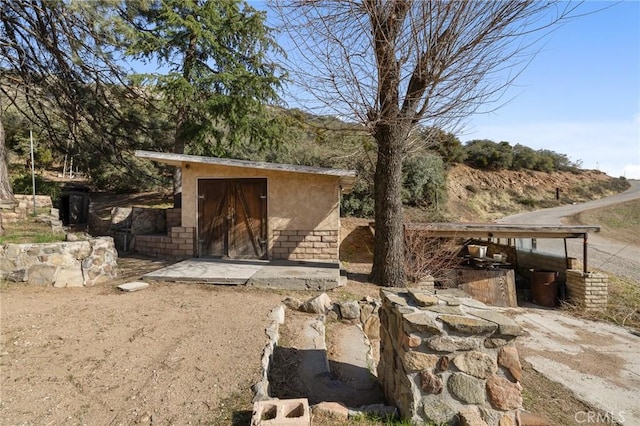 view of shed