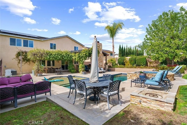 34908 Kooden Rd, Winchester, CA 92596 - view of patio with outdoor lounge area, an outdoor pool, and outdoor dining space