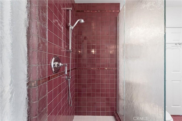 bathroom with a stall shower