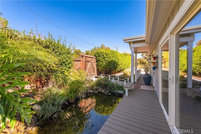 wooden deck with fence