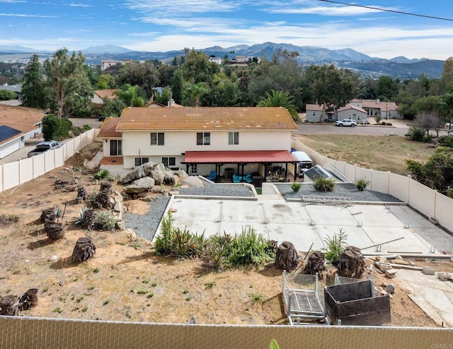 exterior space with a mountain view