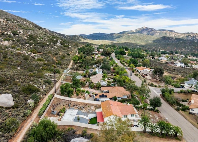 aerial view with a mountain view