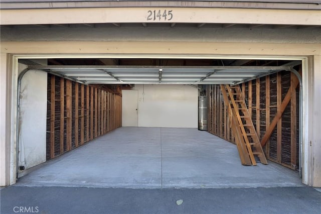 garage with water heater