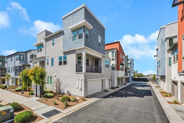 view of road with curbs and a residential view