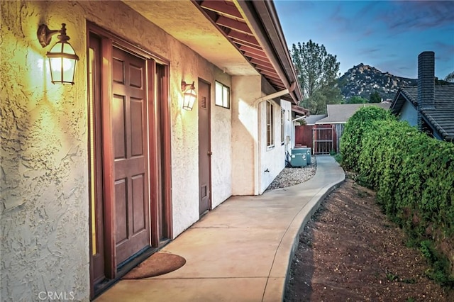 view of home's exterior featuring stucco siding