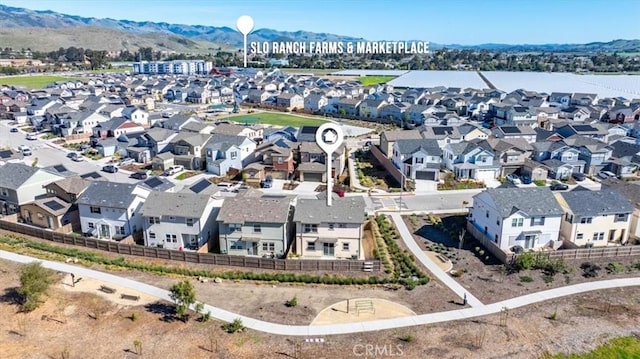 aerial view featuring a residential view