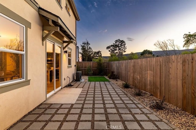 view of patio featuring a fenced backyard