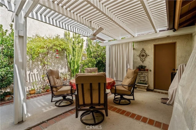 view of patio with a pergola