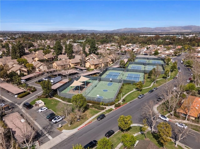 bird's eye view with a mountain view and a residential view