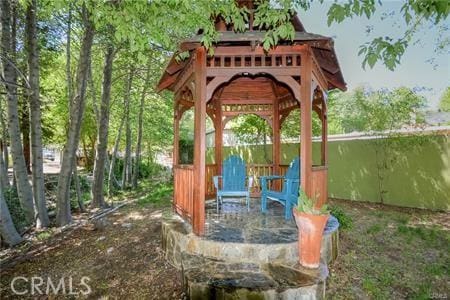 exterior space with a gazebo