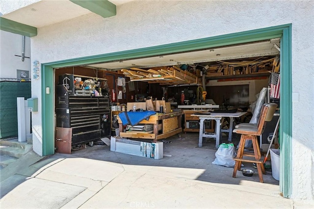 view of garage