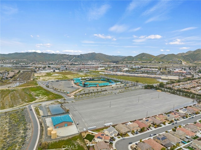 aerial view with a mountain view