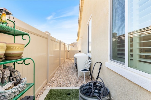 view of home's exterior featuring a fenced backyard and stucco siding