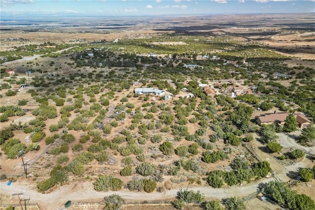 drone / aerial view with a desert view