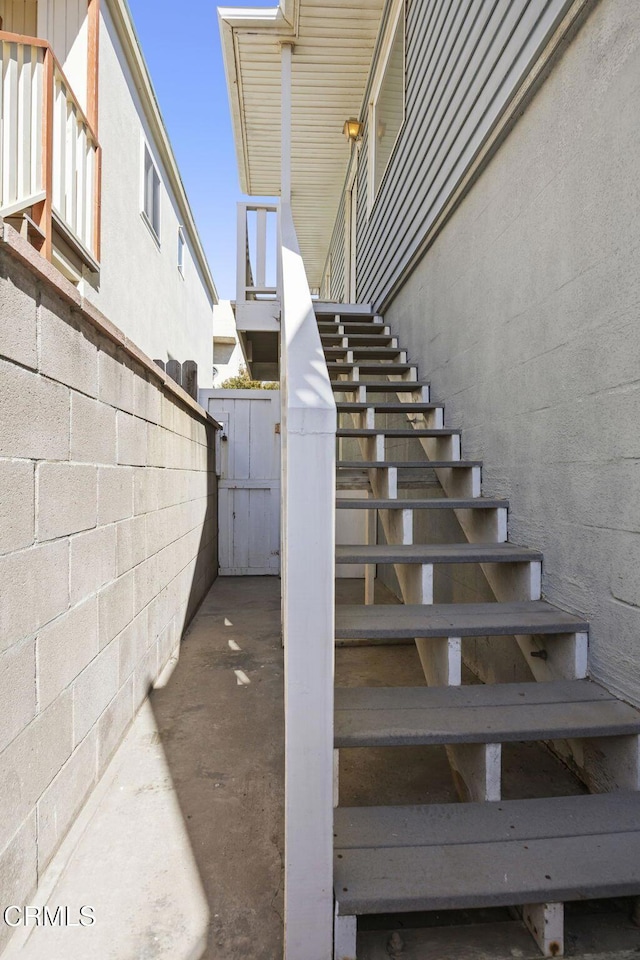 view of stairway