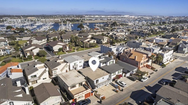 drone / aerial view with a residential view