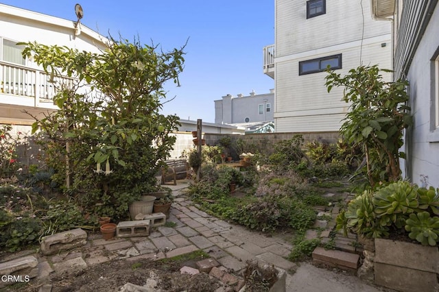 view of yard with a patio area and fence