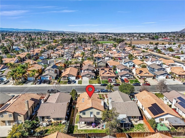 aerial view with a residential view