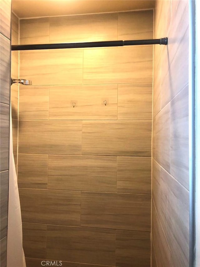 interior space with tiled shower