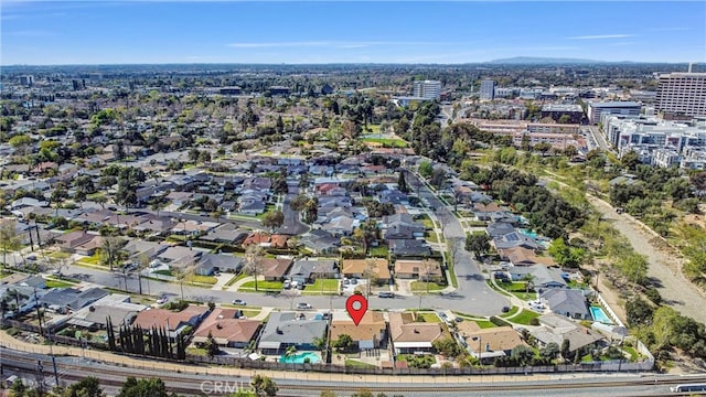 aerial view with a residential view