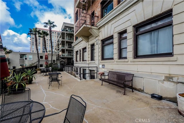 view of patio featuring outdoor dining space