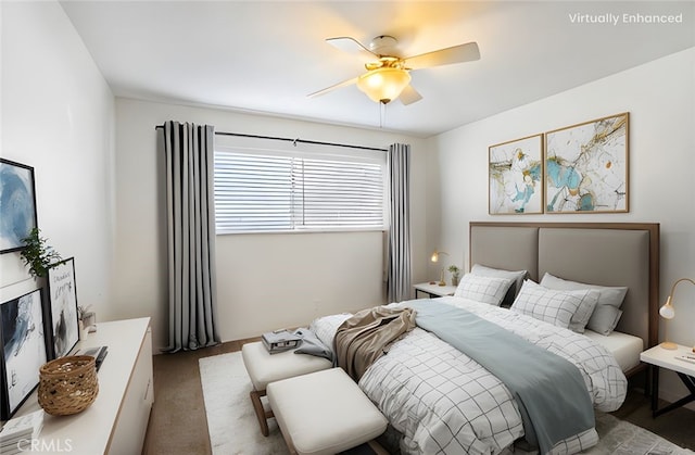 bedroom featuring a ceiling fan