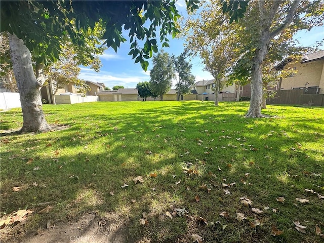 view of yard featuring fence