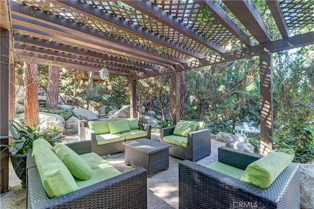 view of patio featuring an outdoor living space