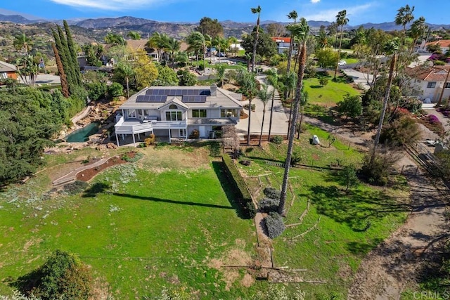 aerial view featuring a mountain view