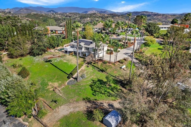 aerial view featuring a mountain view