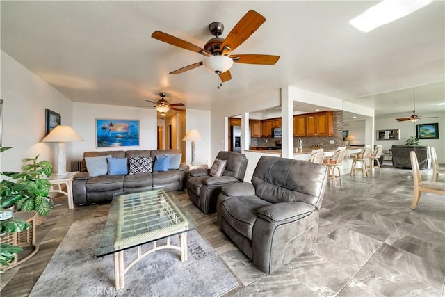 411 Avenida Granada Unit 2B, San Clemente, CA 92672 - living room featuring ceiling fan