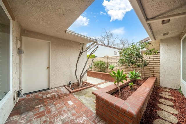 view of patio featuring a fenced backyard