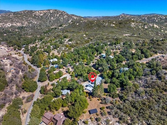 drone / aerial view with a mountain view