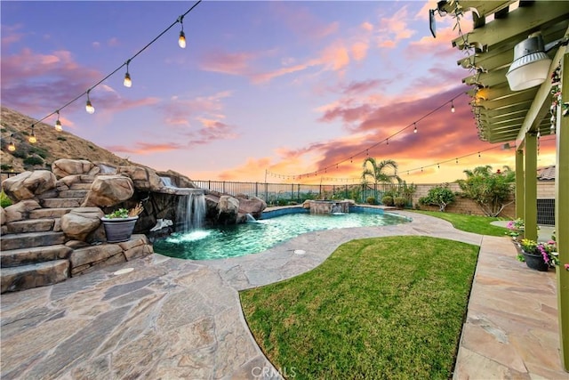 2514 Bulrush Cir, Corona, CA 92882 - pool at dusk with a patio area