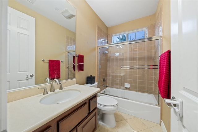 2514 Bulrush Cir, Corona, CA 92882 - bathroom with tile patterned flooring, toilet, vanity, and bathtub / shower combination