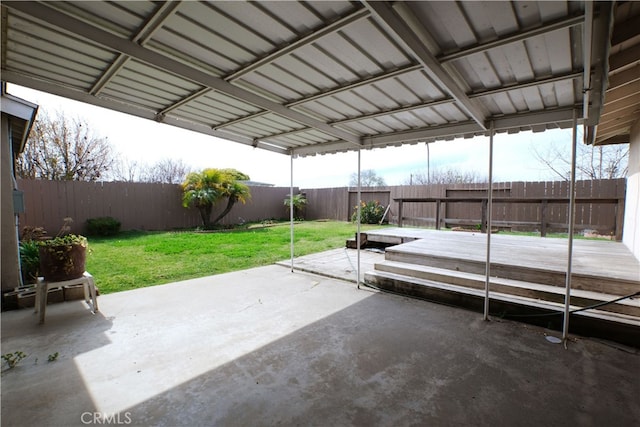 view of patio with a fenced backyard