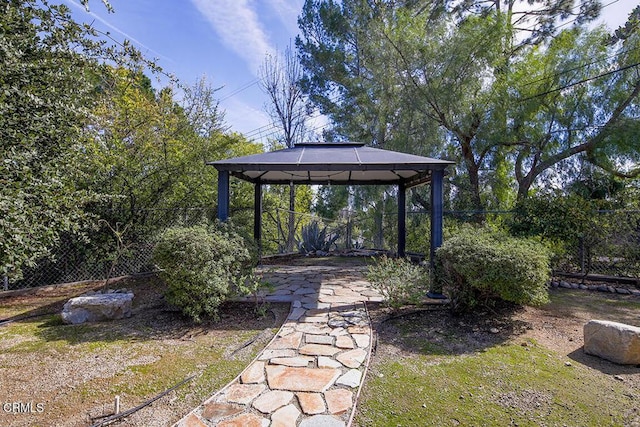 view of yard featuring a gazebo