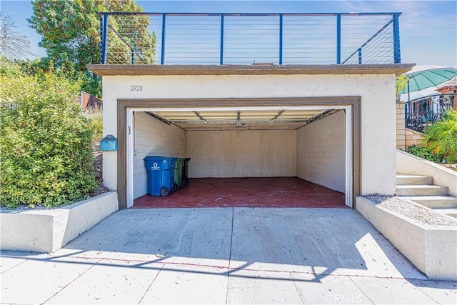 view of garage