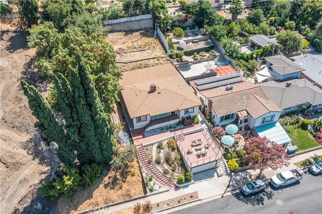 aerial view with a residential view