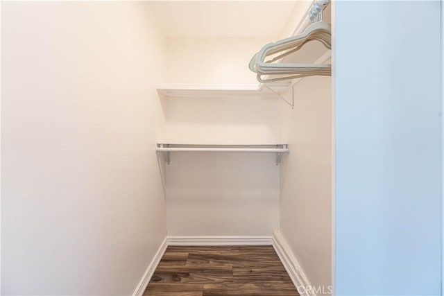 spacious closet with wood finished floors