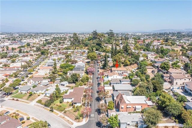 drone / aerial view with a residential view