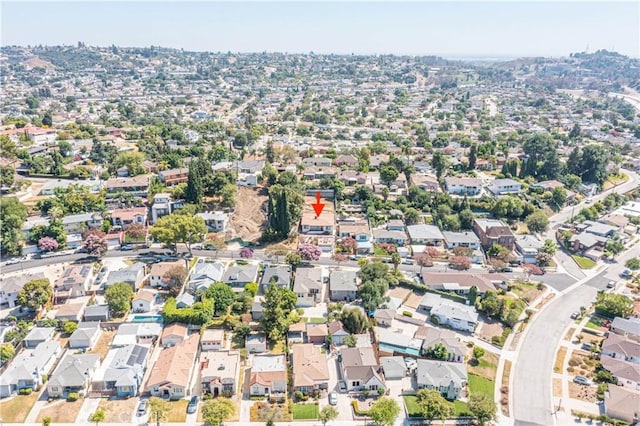 bird's eye view with a residential view