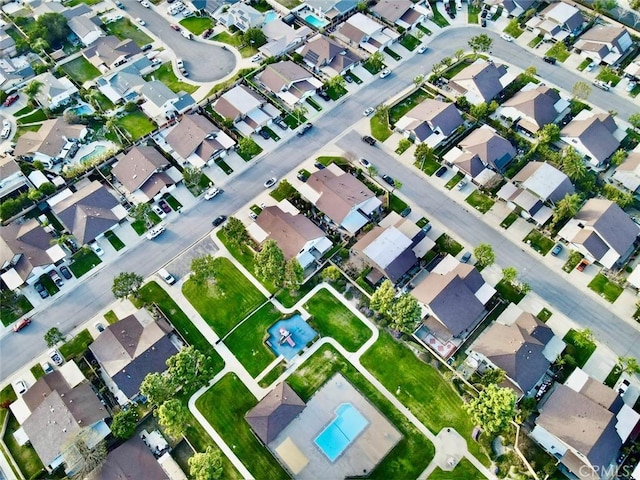 bird's eye view with a residential view