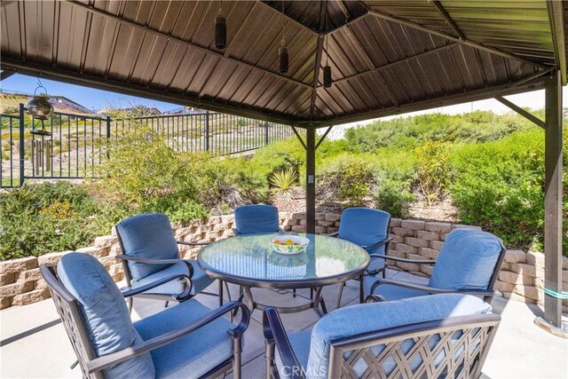 24674 Crestley Dr, Corona, CA 92883 - view of patio with a gazebo and outdoor dining area