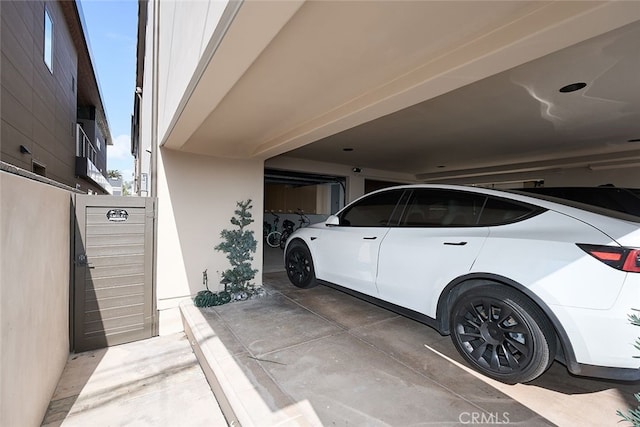 view of garage